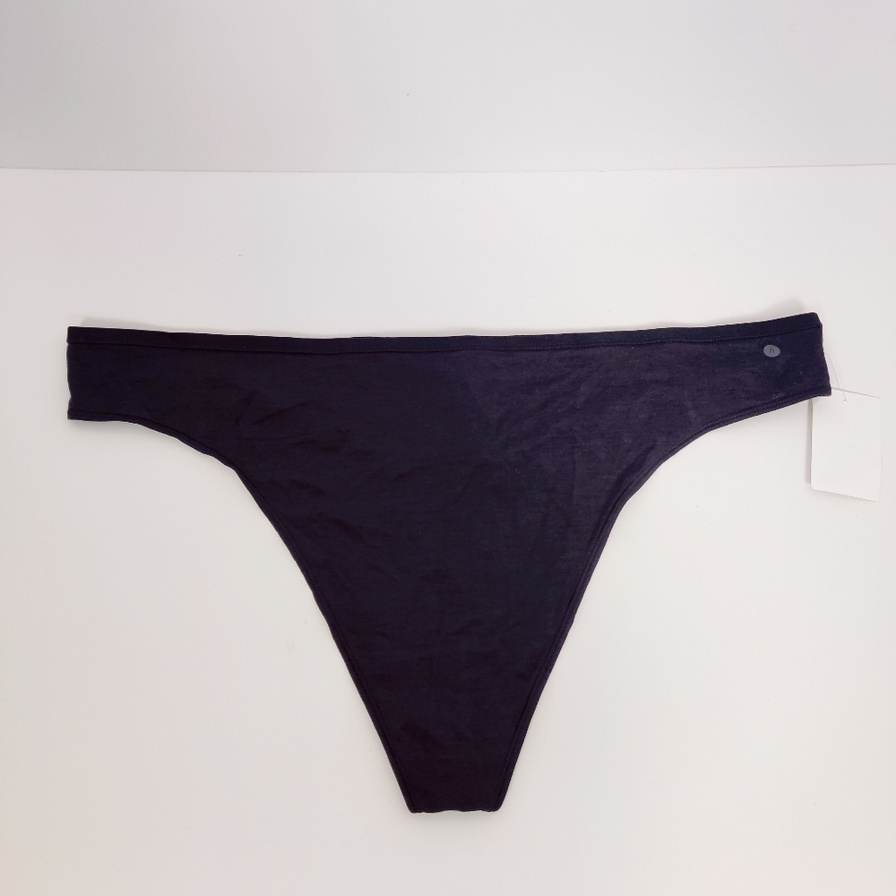 All Birds Women's Merino Wool Blend Thong Underwear Panties in Black Size 3X NEW